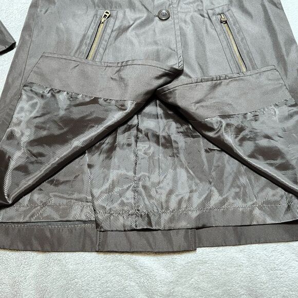 Marc New York Raincoat Jacket Womens Small Chocolate Brown Andrew Marc Hooded - Picture 9 of 14